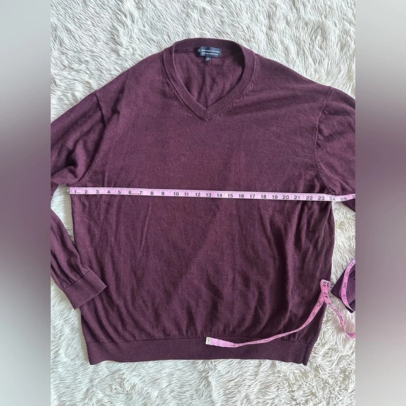 Hart Schaffner Marx Long Sleeve V-Neck Merino Wool Sweater Men’s Size XXL maroon - Picture 3 of 10